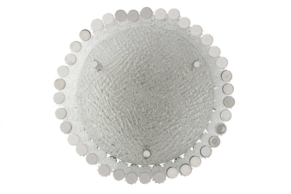 Fantastic Kaiser Primat Ice Textured Crystal Drum Chandelier