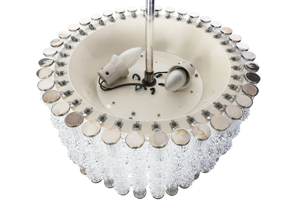Fantastic Kaiser Primat Ice Textured Crystal Drum Chandelier