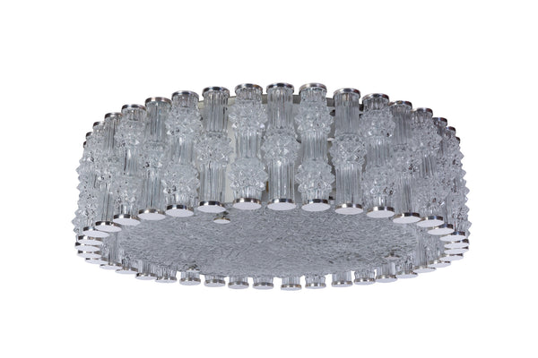 Chic Grand Kaiser Primat Ice Textured Crystal Plafoniere / Flush Mount