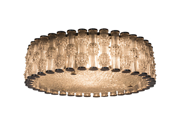 Chic Grand Kaiser Primat Ice Textured Crystal Plafoniere / Flush Mount