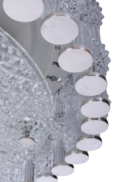 Chic Grand Kaiser Primat Ice Textured Crystal Plafoniere / Flush Mount