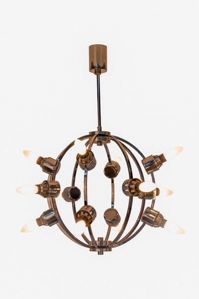 1970's Mid-Century Modernist Atomic Chrome Sputnik Chandelier