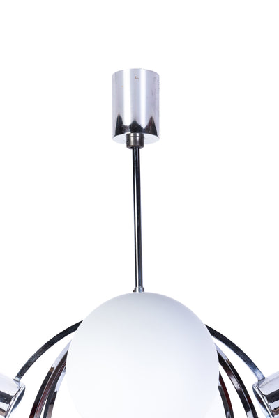 1970's Mid-Century Modernist Atomic Chrome Sputnik Chandelier