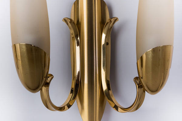 Wonderful Pair of 1950's Italian Candelabra Sconces In The Manner Of Stilnovo