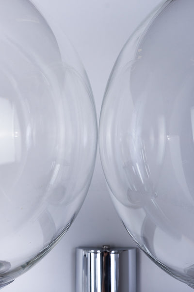 Pair Of Chrome And Glass Wall Sconces by OTT International