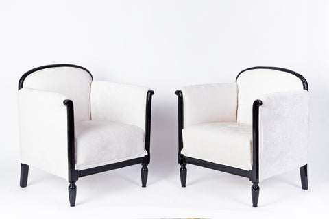 Exceptional Early Art Deco Pair Of Armchairs
