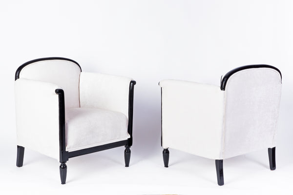 Exceptional Early Art Deco Pair Of Armchairs