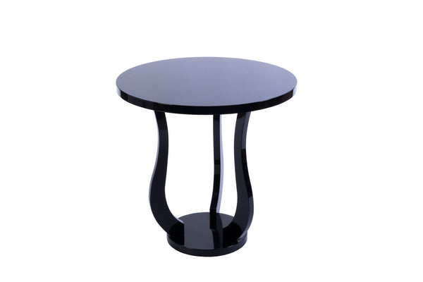 Luxe French Art Deco Round Side Table