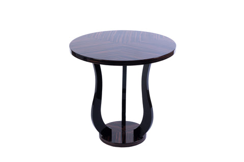 Sensational French Art Deco Style Tulip Side Table In Macassar