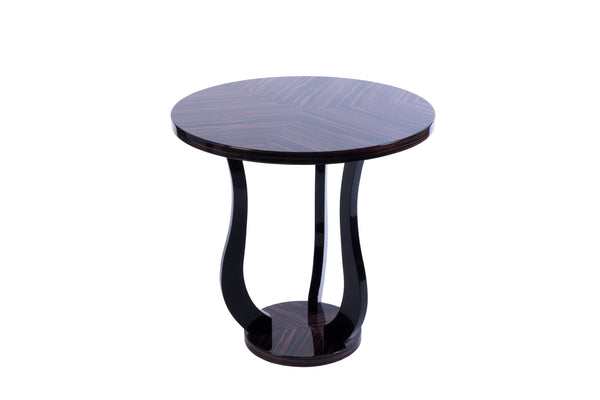 Sensational French Art Deco Style Tulip Side Table In Macassar