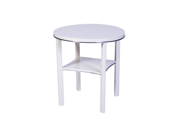 Chic Art Deco Side Table In White