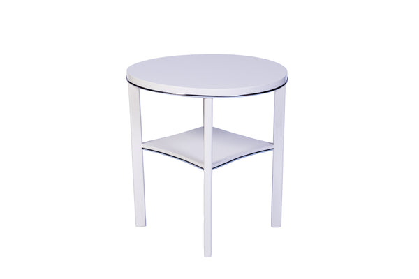 Chic Art Deco Side Table In White