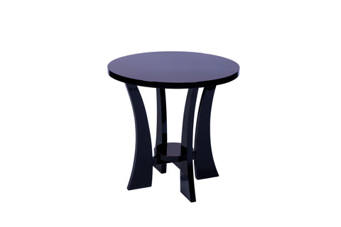 Elegant Art Deco Round Side Table Veneered In Burl