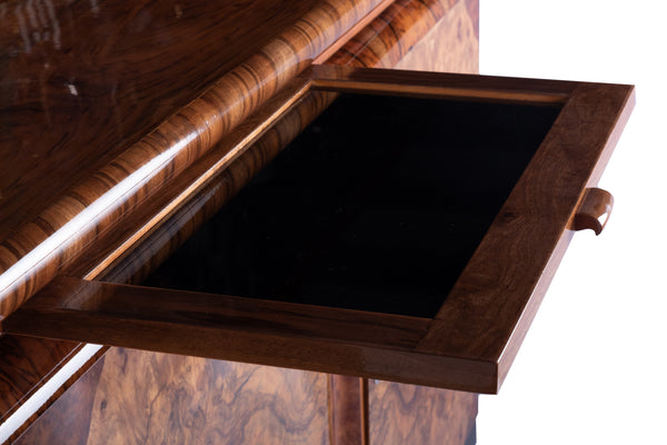 Colossal French Art Deco Sideboard Credenza In Burl Wood / Black Lacquer