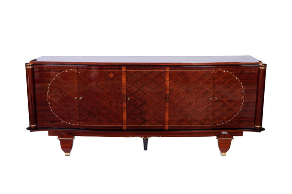 Exquisite French Art Deco Sideboard Credenza In Rosewood by Jules Leleu