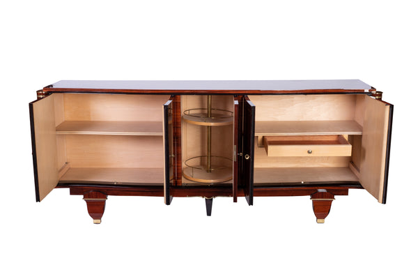 Exquisite French Art Deco Sideboard Credenza In Rosewood by Jules Leleu