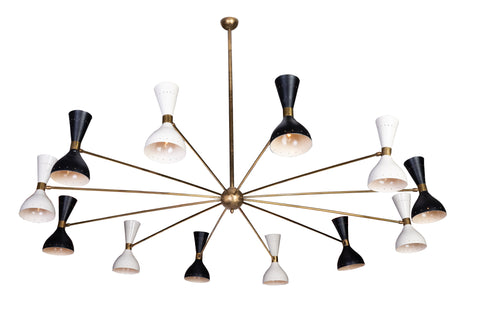 Mid-Century Modern Italian Stilnovo Sputnik Chandelier