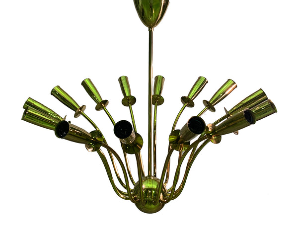 Beautiful 1950's Brass Sputnik Chandelier