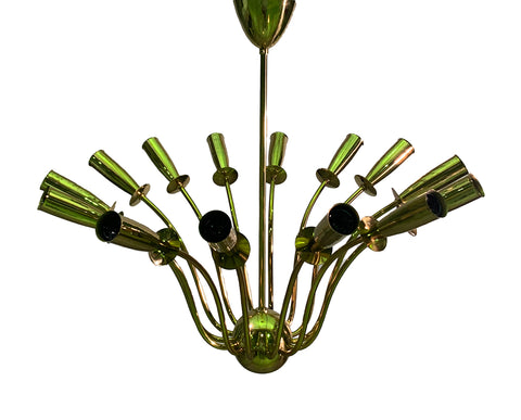 Beautiful 1950's Brass Sputnik Chandelier