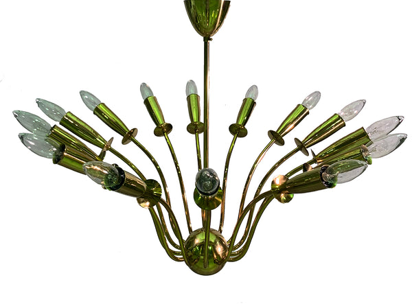 Beautiful 1950's Brass Sputnik Chandelier