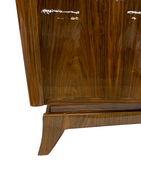 Luxe French Art Deco Walnut Sideboard / Buffet / Credenza