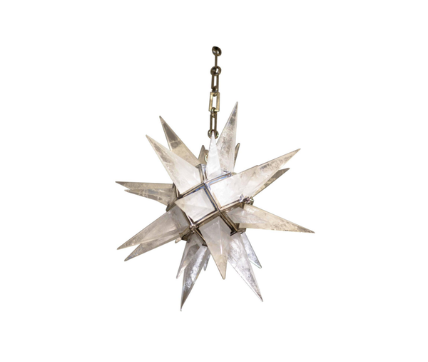 Quartz Star Chandelier With Nickel Plated Frame - Art Deco Antiques
 - 1