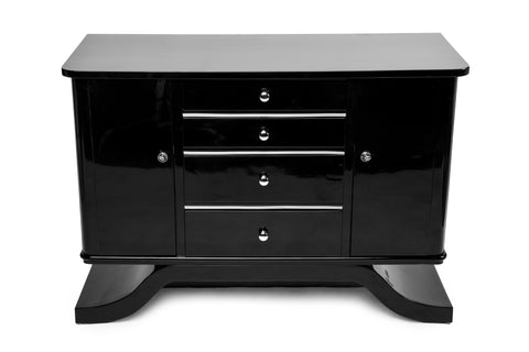 Elegant Streamlined 1940's Art Deco Commode - Art Deco Antiques
 - 1