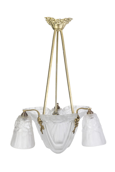 Luxe French Art Deco Chandelier By Degue - Art Deco Antiques
 - 1