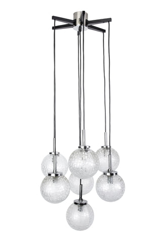 Stunning Mid-Century Modernist Glass Ball Pendant / Chandelier By Doria - Art Deco Antiques
 - 1