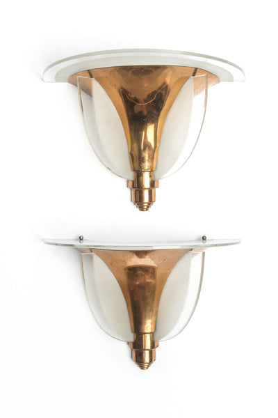 Magnificent Pair Of French Art Deco Sconces By Petitot