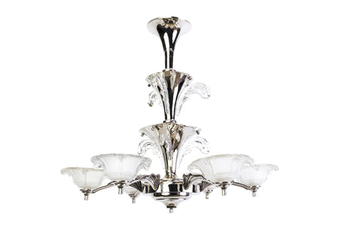 Impressive 1930's French Art Deco Chandelier Signed By Petitot - Art Deco Antiques
 - 1