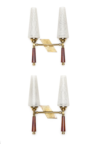 Gorgeous Pair of Italian Brass & Bakelite Sconces - Art Deco Antiques
 - 1