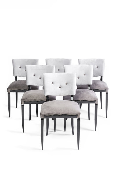 Chic Set Of 6 Petit Art Deco Dining Chairs - Art Deco Antiques
 - 1