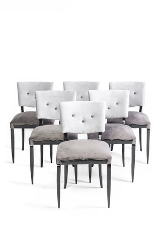 Chic Set Of 6 Petit Art Deco Dining Chairs - Art Deco Antiques
 - 1