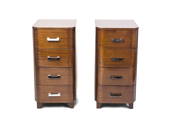 Outstanding Pair of Nightstands In Solid Mahogany - Art Deco Antiques
 - 1